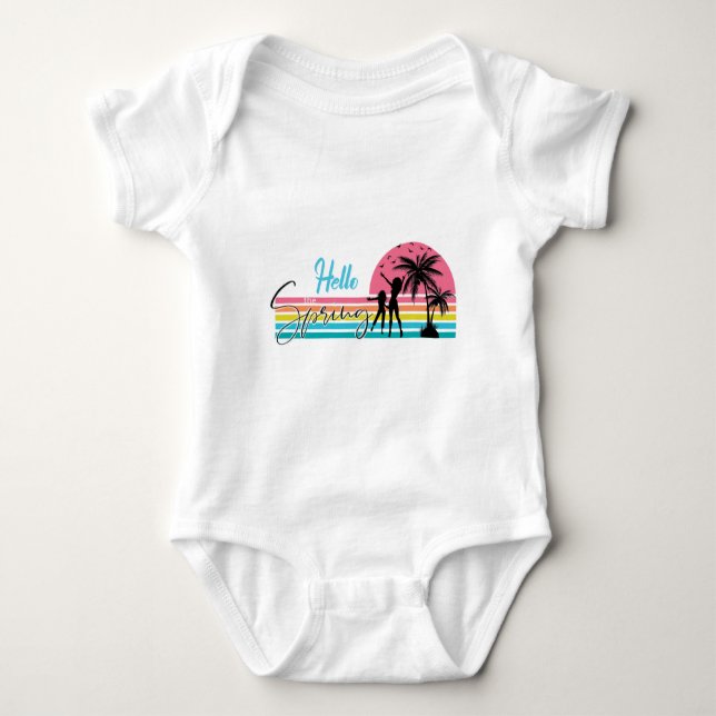 Body Para Bebé Hola La Primavera (Anverso)