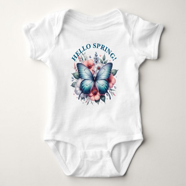 Body Para Bebé Hola Mariposa de Primavera-96282 (Anverso)