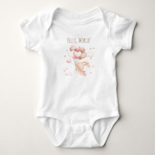 Body Para Bebé Hola Mundo Bebé Niña, Conejito Lindo Recién Nacida