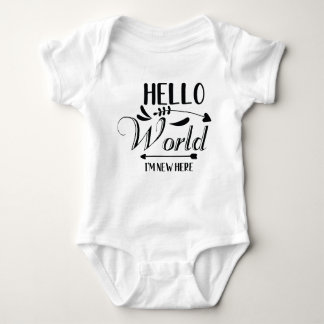 Body Para Bebé "Hola Mundo, soy nuevo aquí" Funny Baby Bodysuit