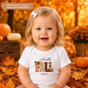 Body Para Bebé Hola Otoño Letras Estilo Patchwork Personalizadas