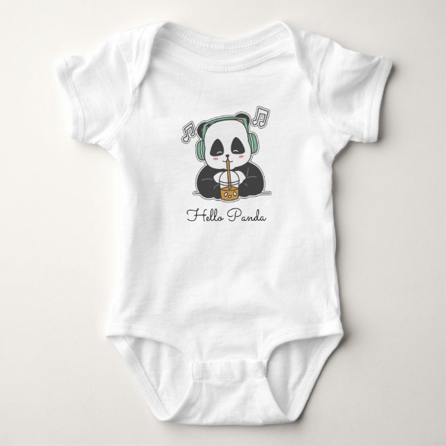 Body Para Bebé Hola panda (Anverso)