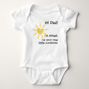 Body Para Bebé ¡Hola papá! Recién nacido, Nuevo Pequeño Sol