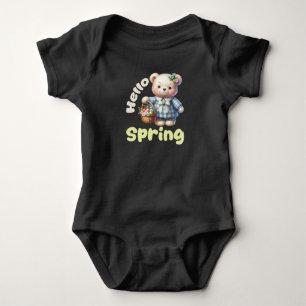 Body Para Bebé Hola Primavera, Osito de Peluche Niños