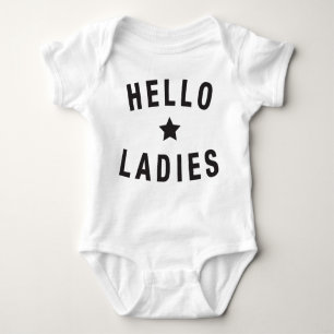 Body Para Bebé Hola señoras, diseño infantil en negro