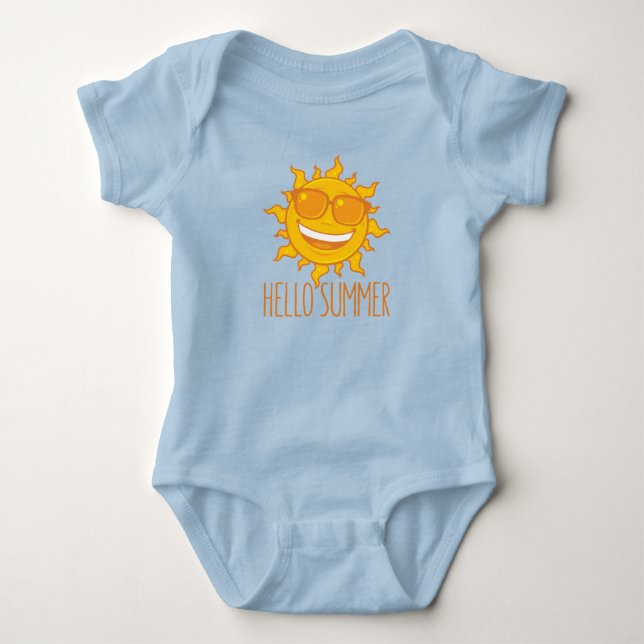 Body Para Bebé Hola Sol de verano con gafas de sol (Anverso)