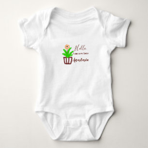 Body Para Bebé Hola, soy nuevo aquí, bebé ducha niños hoja de flo