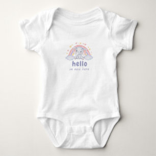 Body Para Bebé Hola, soy nuevo aquí diseño de elefantes bebés