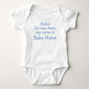 Body Para Bebé ¡Hola! Soy nuevo aquí, mi nombre es - Personaliz