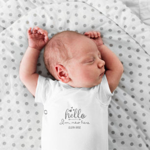 Body Para Bebé Hola, soy nuevo aquí traje de bebé personalizado