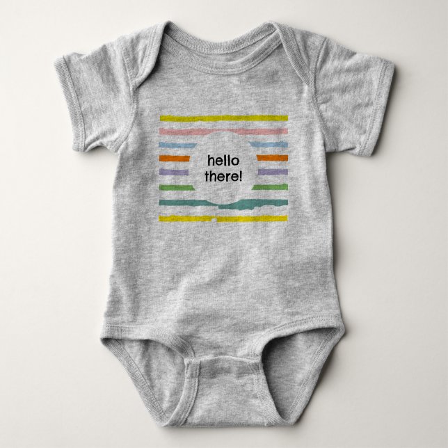 Body Para Bebé Hola! Traje de arcoíris de una pieza (Anverso)