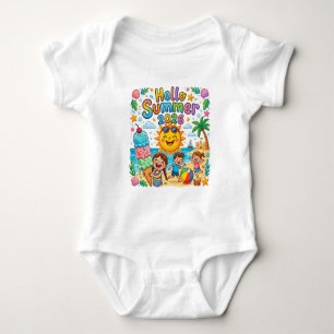 Body Para Bebé Hola Verano 2026 Camiseta Infantil Sol Diversión