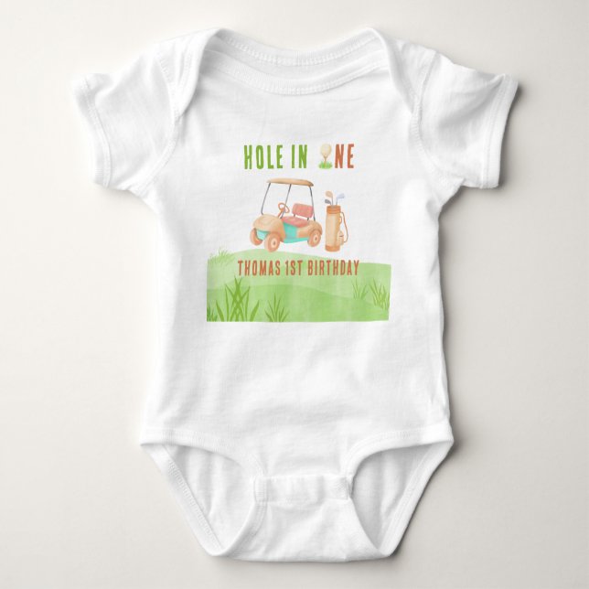 Body Para Bebé Hole In One First Birthday Party (Anverso)