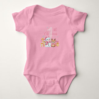 Body Para Bebé Holiday Joy – Baby Girl’s First Christmas Out