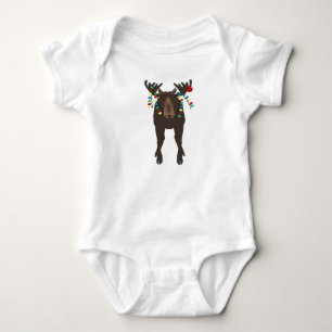 Body Para Bebé Holiday Moose Baby Bodysuit