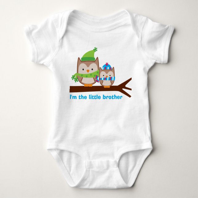 Body Para Bebé Holiday Ows Little Brother Sibling Tee (Anverso)