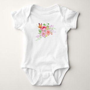 Body Para Bebé holiES - Flores de primavera acuarela Bouquet 2