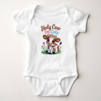 Body Para Bebé Holy Cow I'm Cute – Baby Cow Cartoon Design