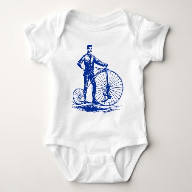 Body Para Bebé Hombre con Penny Farthing - Armada (Anverso)