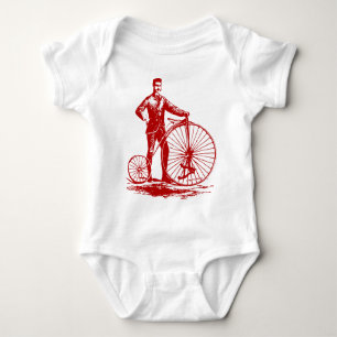 Body Para Bebé Hombre con Penny Farthing - Rojo Ruby