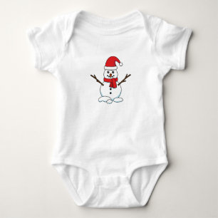 Body Para Bebé Hombre de nieve con Red Bonnet y Scarf