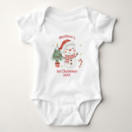 Body Para Bebé Hombre de nieve lindo árbol bastón de caramelo pri