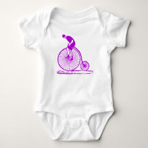 Body Para Bebé Hombre en un Penny Farthing - Púrpura