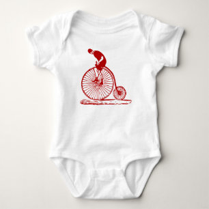 Body Para Bebé Hombre en una bicicleta Penny Farthing - Rojo Rubí