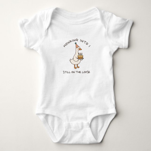 Body Para Bebé Honking Into Birthday Goose Funny Custom Age (Anverso)