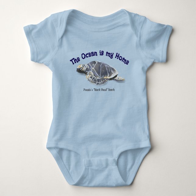 Body Para Bebé Honu Hawaiian Sea Turtle “Ocean is my Home” (Anverso)