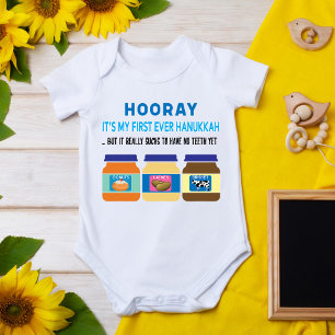 Body Para Bebé ¡Hooray! Mi primer Hanukkah - comida graciosa para