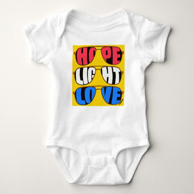 Body Para Bebé Hope Light Love Biden Baby/Toddler Shirt (Blanco) (Anverso)