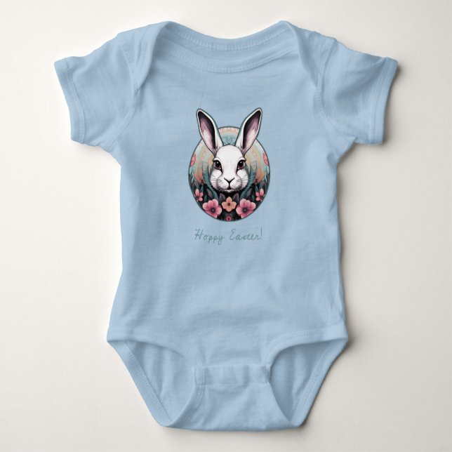 Body Para Bebé Hoppy Easter Bunny Baby Bodysuit (Anverso)
