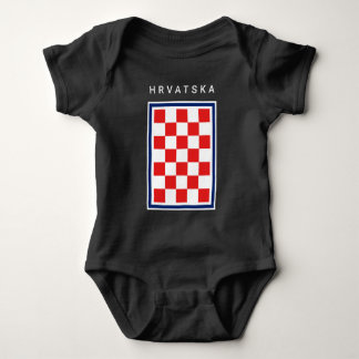Body Para Bebé Hrvatska Checker Blue Border