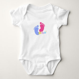 Body Para Bebé Huella de bebé rosa y azul y bloques