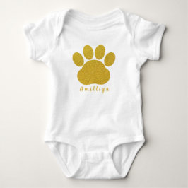 Body Para Bebé Huella de garra nombre personalizado lindo moderno