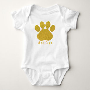 Body Para Bebé Huella de garra nombre personalizado lindo moderno