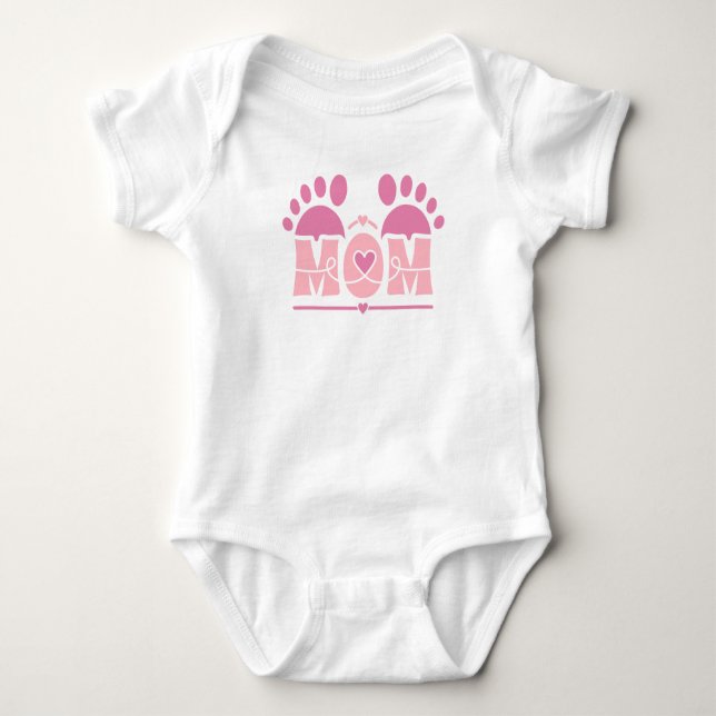 Body Para Bebé Huella del corazón de mamá (Anverso)