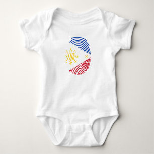 Body Para Bebé Huella digital de bandera de Filipinas