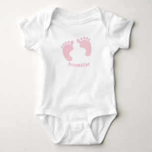 Body Para Bebé Huellas de Bebé Niña Rosa Pies Pequeños Guardería