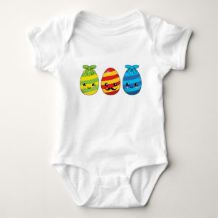 Body Para Bebé Huevos de Pascua de Kawaii con cintas