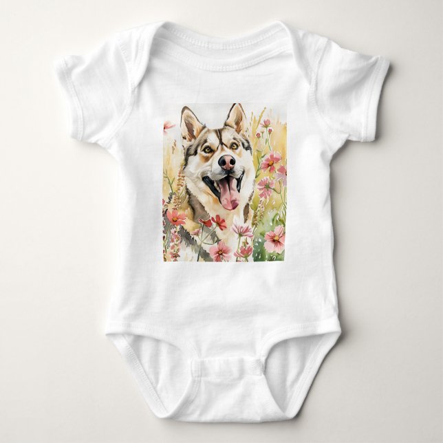 Body Para Bebé Husky Dog baby Bodysuit (Anverso)