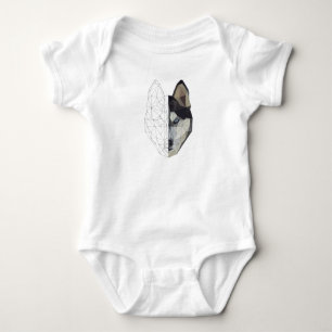 Body Para Bebé Husky Wolf Dog Puppy Animal - Geometric Low Poly