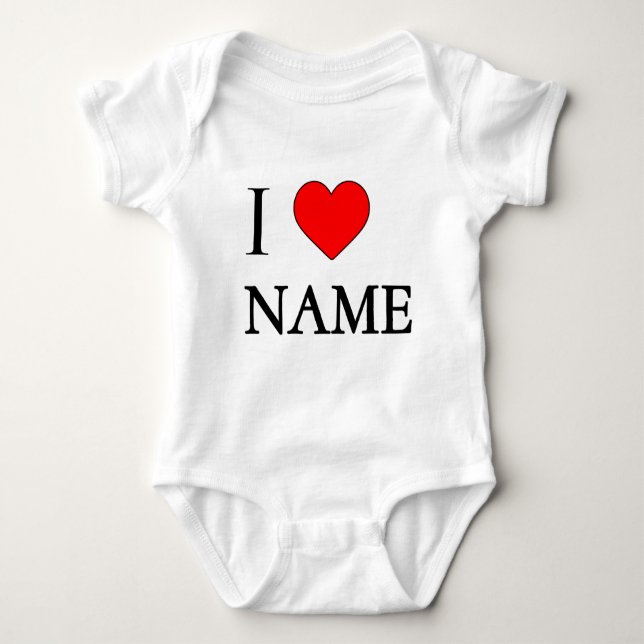 Body Para Bebé I heart name (customisable) (Anverso)