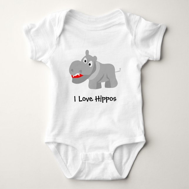 Body Para Bebé I Love Hippos (Anverso)