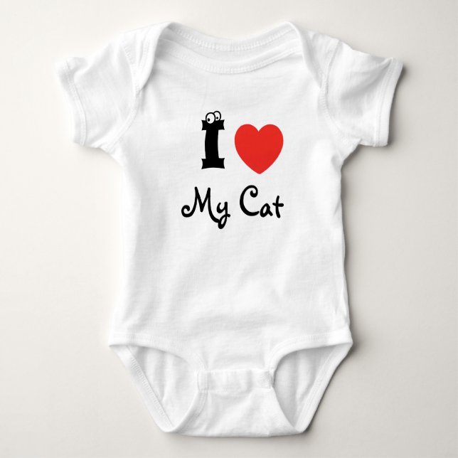 Body Para Bebé I love my cat (Anverso)
