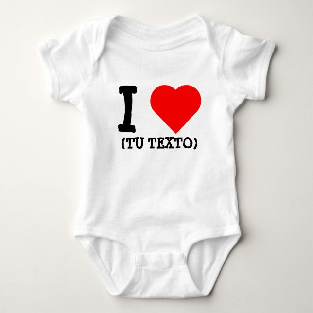 BODY PARA BEBÉ I LOVE + TU TEXTO (Anverso)