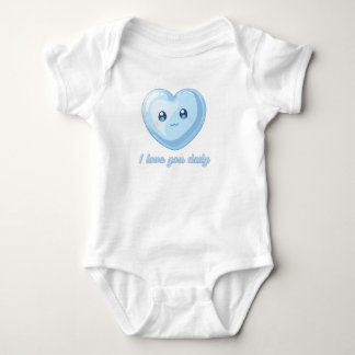Body Para Bebé I Love You Daily Baby Bodysuit - Cute Blue Kawaii 