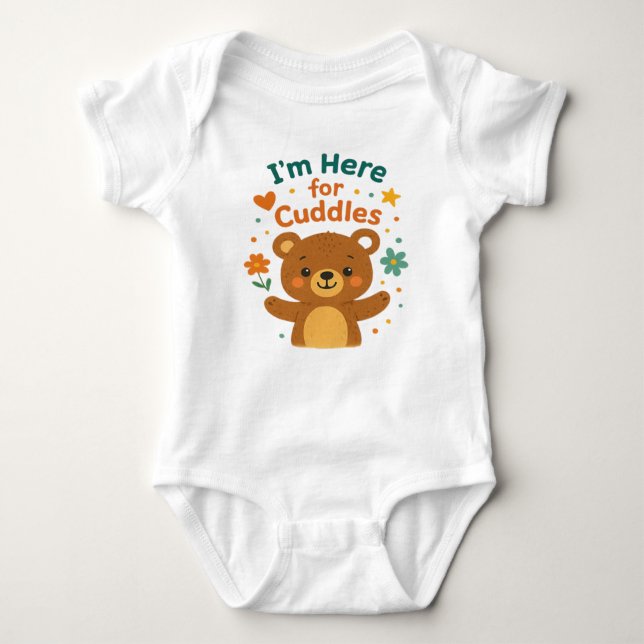 Body Para Bebé I’m Here for Cuddles 🐘💪✨ (Anverso)