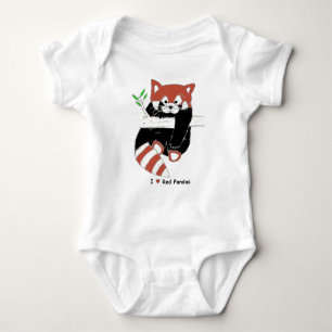 Body Para Bebé I pandas rojas del corazón